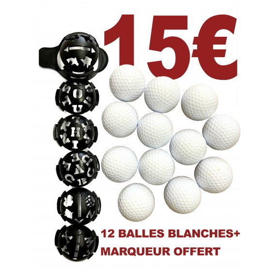 15 balles blanches GolfSpeed