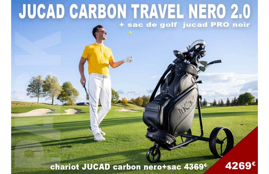 PACK Chariot Jucad carbon travel nero 2.0 + sac de golf jucad Pro noir